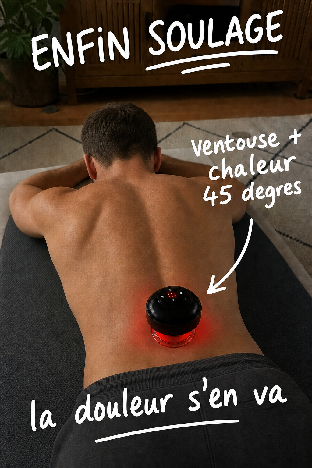 Enfin soulagée sur le tapis